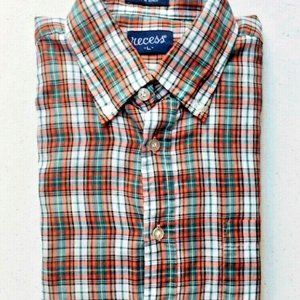 Vintage Mens Check Shirt Green Red White Plaid Button Up OR 5/$35 sale- you pick